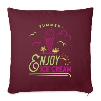 Crème glacée Été Plage Crème glacée Ambiances de vacances - Housse de coussin décorative 45 x 45 cm - bordeaux - Devant