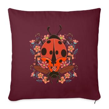 Nature Insect Cadeau Vintage Coccinelle - Housse de coussin décorative 45 x 45 cm - bordeaux - Devant