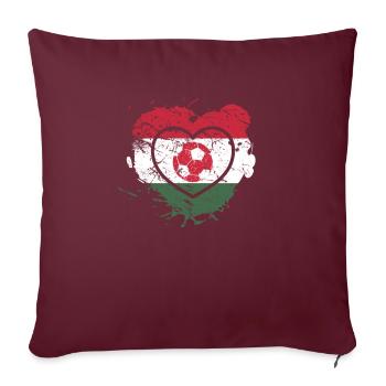 Hongrie Football Cœur Magyarorszag Futball - Housse de coussin décorative 45 x 45 cm - bordeaux - Devant