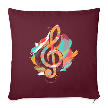 Violon Coloré Clef Musique Clef - Housse de coussin décorative 45 x 45 cm - bordeaux - Devant