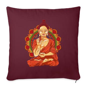Mandala Buddhist Geschenk Buddhismus Buddha - Sofakissenbezug 45 x 45 cm - Burgunderrot - Vorne