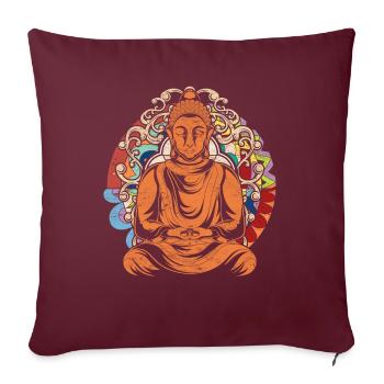 Hinduismus Mandala Meditation Geschenk Buddha - Sofakissenbezug 45 x 45 cm - Burgunderrot - Vorne