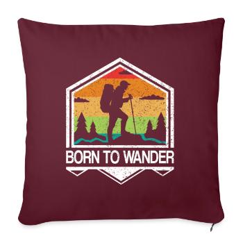 Né pour faire de la randonnée Parcs Nationaux Vintage - Housse de coussin décorative 45 x 45 cm - bordeaux - Devant