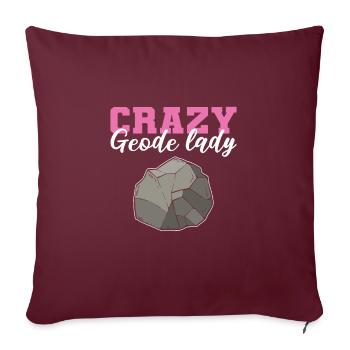 Crazy Geode Lady Géologie Minéraux Géologue - Housse de coussin décorative 45 x 45 cm - bordeaux - Devant