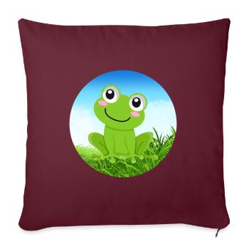 Grenouille - Housse de coussin décorative 45 x 45 cm - bordeaux - Devant