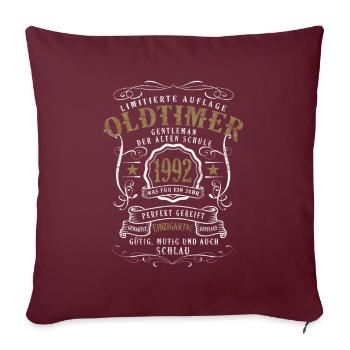30 Birthday Oldtimer Gentleman Vintage 1992 - Housse de coussin décorative 45 x 45 cm - bordeaux - Devant