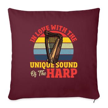 In Love With The Unique Sound Of The Harp Player - Sofakissenbezug 45 x 45 cm - Burgunderrot - Vorne
