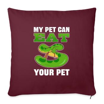 Mon animal peut manger votre animal de compagnie Reptile Propriétaire Snake - Housse de coussin décorative 45 x 45 cm - bordeaux - Devant