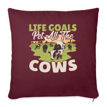 Vache Vaches Muh Pis Vache laitière Ferme Vache Crâne de vache Éleveur - Housse de coussin décorative 45 x 45 cm - bordeaux - Devant