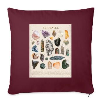 Tafel der Kristalle - Sofakissenbezug 45 x 45 cm - Burgunderrot - Vorne