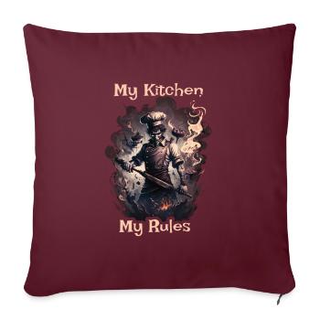 Ma cuisine Mes règles Maison Gothique Cuisinier - Housse de coussin décorative 45 x 45 cm - bordeaux - Devant