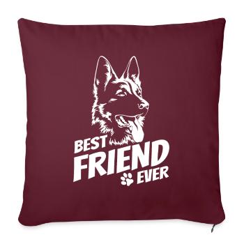 Schäferhund - bester Freund - Hundebesitzer - Sofakissenbezug 45 x 45 cm - Burgunderrot - Vorne