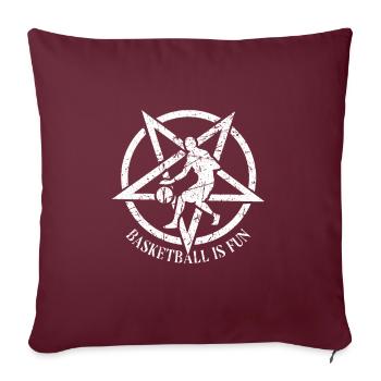 Le basketball satanique occulte Satan est amusant - Housse de coussin décorative 45 x 45 cm - bordeaux - Devant
