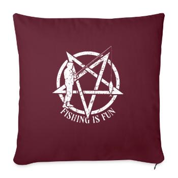 La pêche satanique occulte de Satan est amusante - Housse de coussin décorative 45 x 45 cm - bordeaux - Devant