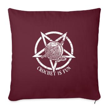 Satan Satanique Occulte Le Crochet est amusant - Housse de coussin décorative 45 x 45 cm - bordeaux - Devant