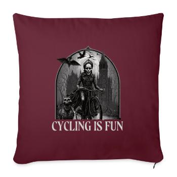 Satan occulte satanique Le cyclisme est amusant - Housse de coussin décorative 45 x 45 cm - bordeaux - Devant