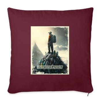 Alpinisme monde post-apocalyptique - Housse de coussin décorative 45 x 45 cm - bordeaux - Devant