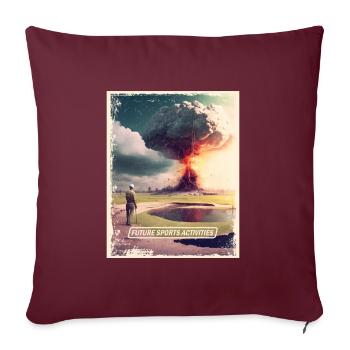 Jouer au golf Monde post-apocalyptique - Housse de coussin décorative 45 x 45 cm - bordeaux - Devant