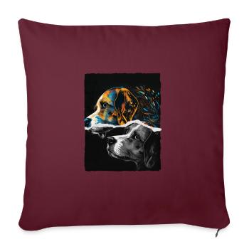Portrait d’image de Beagle - Housse de coussin décorative 45 x 45 cm - bordeaux - Devant