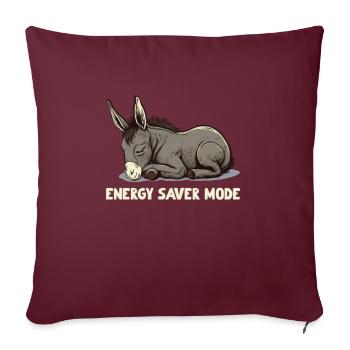 Energy Saver Mode Sleepy Donkey - Sofakissenbezug 45 x 45 cm - Burgunderrot - Vorne
