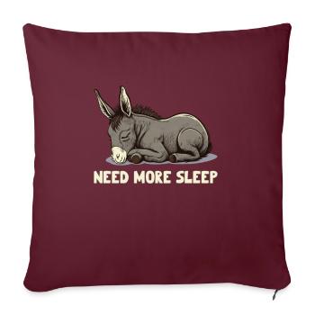 Need More Sleep Sleepy Donkey - Sofakissenbezug 45 x 45 cm - Burgunderrot - Vorne