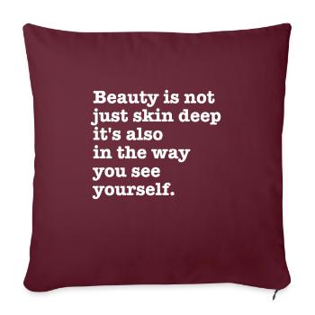Beauté naturelle Pas de graisse buccale Romover Citation - Housse de coussin décorative 45 x 45 cm - bordeaux - Devant