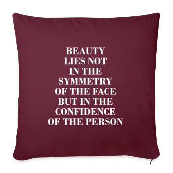 Beauté naturelle Pas de graisse buccale Romover Citation - Housse de coussin décorative 45 x 45 cm - bordeaux - Devant