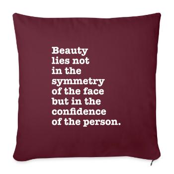 Beauté naturelle Pas de graisse buccale Romover Citation - Housse de coussin décorative 45 x 45 cm - bordeaux - Devant