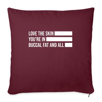 Beauté naturelle Pas de graisse buccale Romover Citation - Housse de coussin décorative 45 x 45 cm - bordeaux - Devant