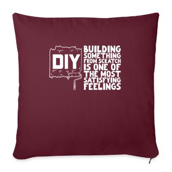 DIY Construire quelque chose à partir de zéro... - Housse de coussin décorative 45 x 45 cm - bordeaux - Devant