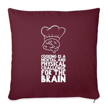 Cuisiner est un défi mental et physique - Housse de coussin décorative 45 x 45 cm - bordeaux - Devant
