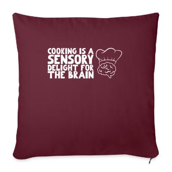 Cuisiner est un délice sensoriel pour le cerveau - Housse de coussin décorative 45 x 45 cm - bordeaux - Devant