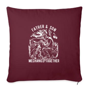 Father and Son Mechanics Together - Sofakissenbezug 45 x 45 cm - Burgunderrot - Vorne