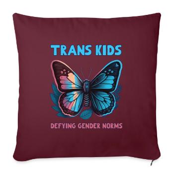 Les enfants trans défient les normes de genre - Housse de coussin décorative 45 x 45 cm - bordeaux - Devant