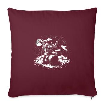 L’astronaute joue de la batterie - Housse de coussin décorative 45 x 45 cm - bordeaux - Devant