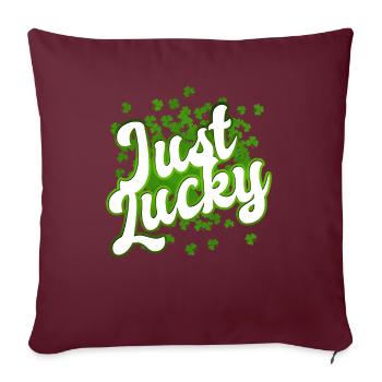 St Patrick’s Day - Just Lucky - Shamrock - Housse de coussin décorative 45 x 45 cm - bordeaux - Devant