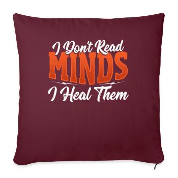 Je ne lis pas dans les pensées je les guéris psychologue - Housse de coussin décorative 45 x 45 cm - bordeaux - Devant