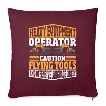 Opérateur de machine Opérateur de machine de construction Machines de construction - Housse de coussin décorative 45 x 45 cm - bordeaux - Devant