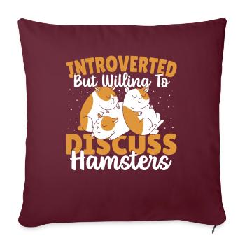 hamster rongeur rongeur animal mignon animaux - Housse de coussin décorative 45 x 45 cm - bordeaux - Devant