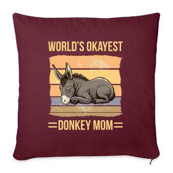 World Okayest Donkey Mom - Sofakissenbezug 45 x 45 cm - Burgunderrot - Vorne