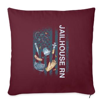 Infirmière correctionnelle en prison - Housse de coussin décorative 45 x 45 cm - bordeaux - Devant