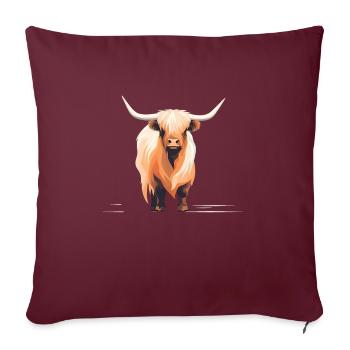 Conception géométrique de vaches des hautes terres - Housse de coussin décorative 45 x 45 cm - bordeaux - Devant