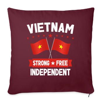 Vietnam - Housse de coussin décorative 45 x 45 cm - bordeaux - Devant