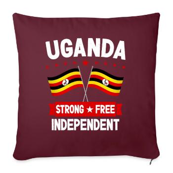 Ouganda - Housse de coussin décorative 45 x 45 cm - bordeaux - Devant