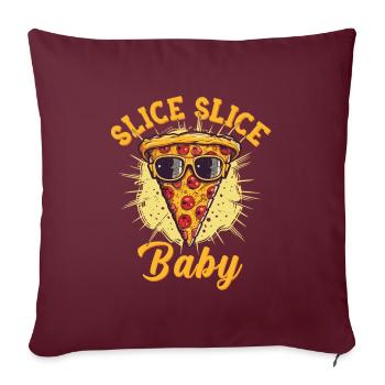 Slice Slice Pizza Sonnenbrille Pizzeria - Sofakissenbezug 45 x 45 cm - Burgunderrot - Vorne