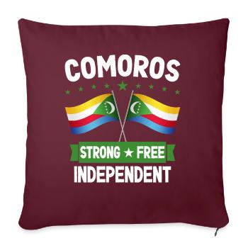 Comores - Housse de coussin décorative 45 x 45 cm - bordeaux - Devant