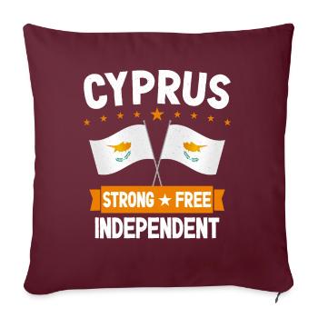 Chypre - Housse de coussin décorative 45 x 45 cm - bordeaux - Devant
