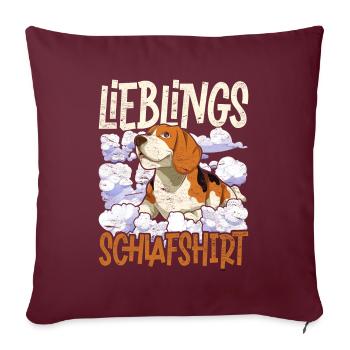 Hunde Schlafshirt Hundeliebhaber Geschenk Beagle - Sofakissenbezug 45 x 45 cm - Burgunderrot - Vorne