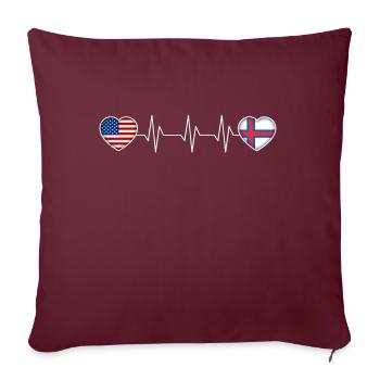 Îles Féroé - Housse de coussin décorative 45 x 45 cm - bordeaux - Devant