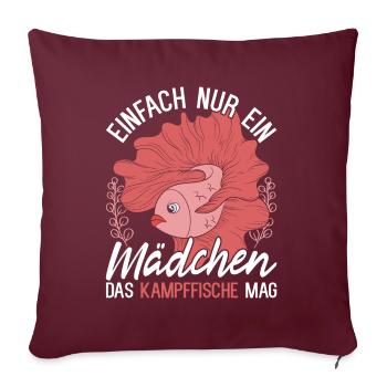 Ozeantier Mädchen Geschenk Siamesischer Kampffisch - Sofakissenbezug 45 x 45 cm - Burgunderrot - Vorne